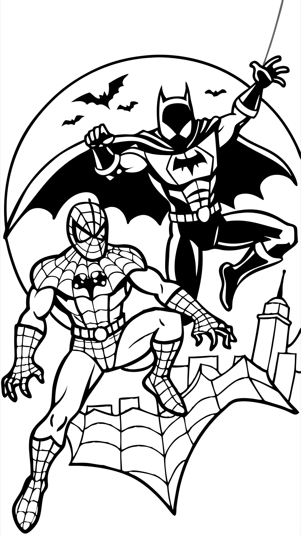 coloriages Spiderman Batman